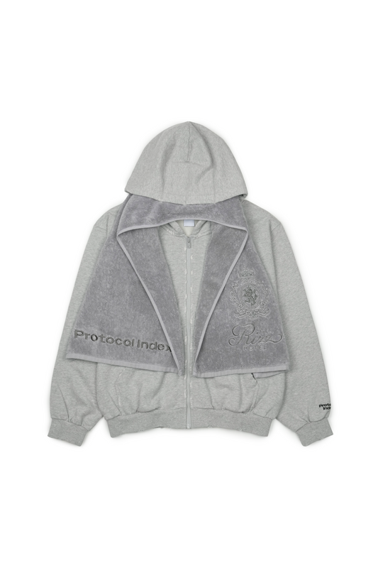 Protocol Index_Terry Towel Zip Hoodie (Melange Grey)