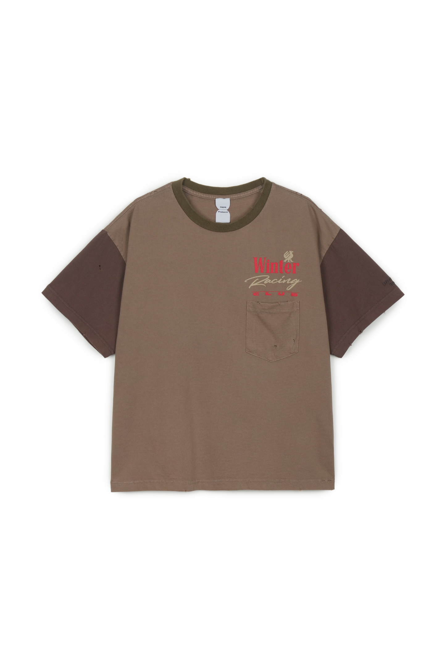 Protocol Index_Paneled Pocket T-Shirt (Brown Mix)