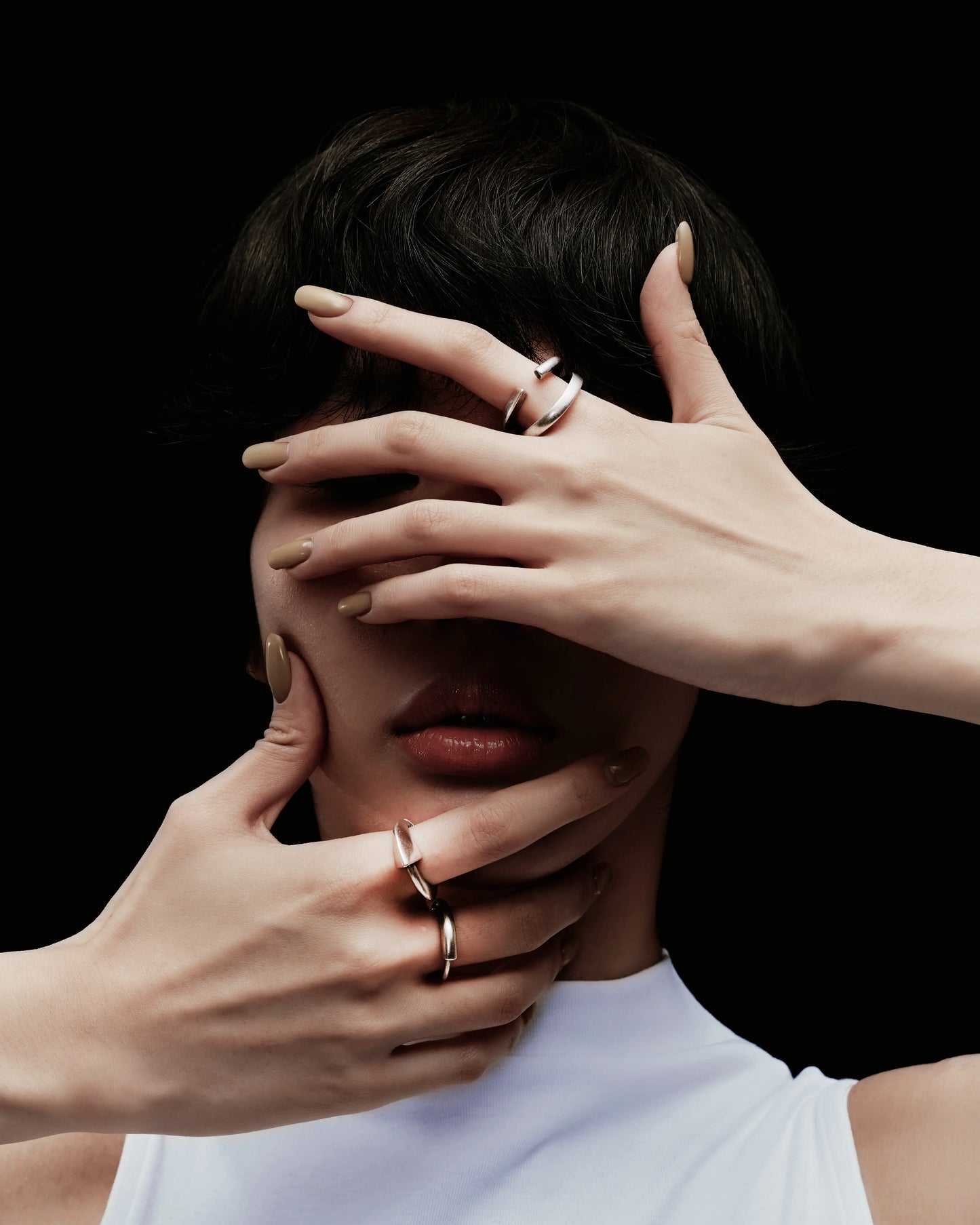 RECOVERY_INTERLACED COLOR RING (Antique Silver)