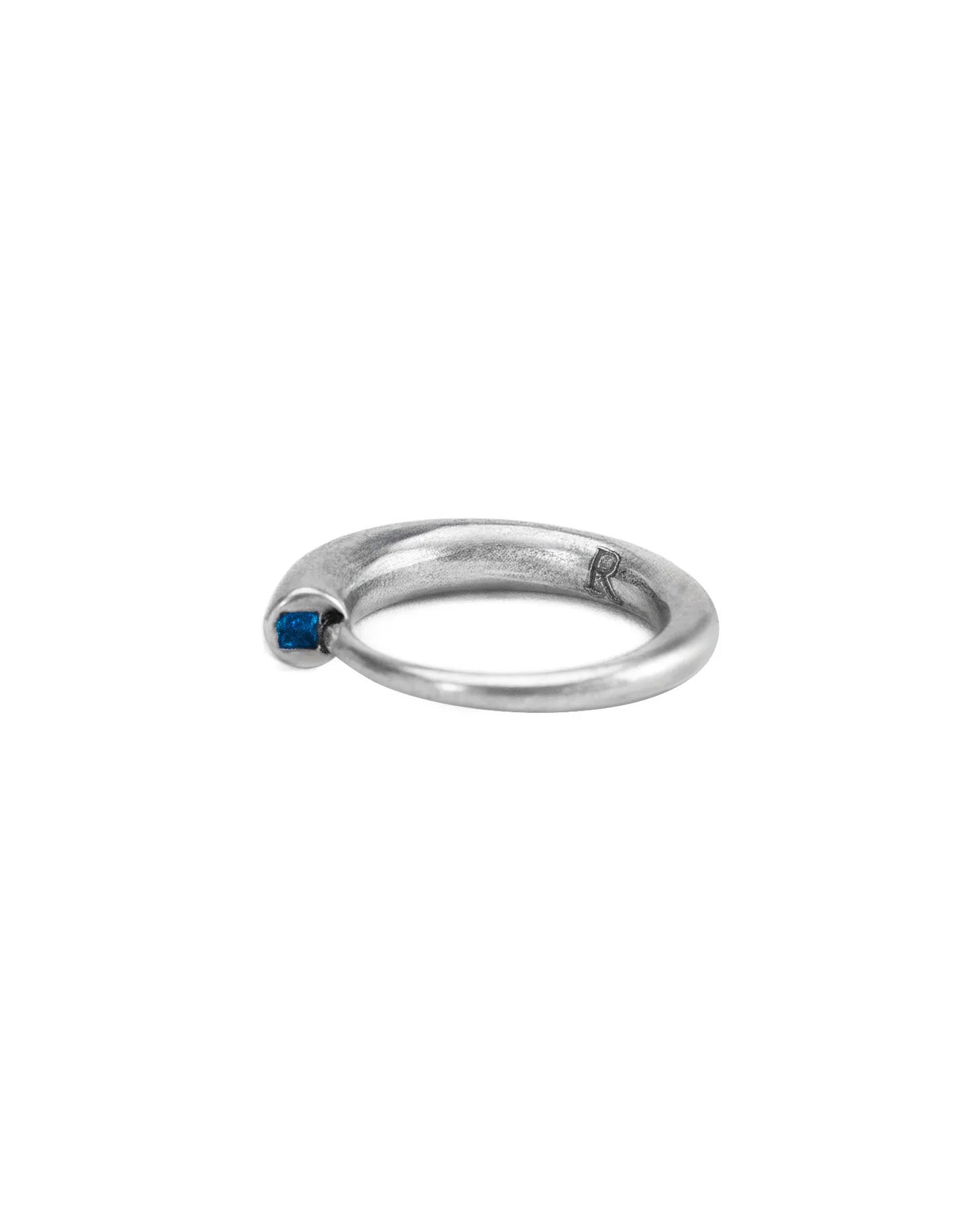 RECOVERY_SINGLE LOOP COLOR-FILLED RING (Antique Silver)