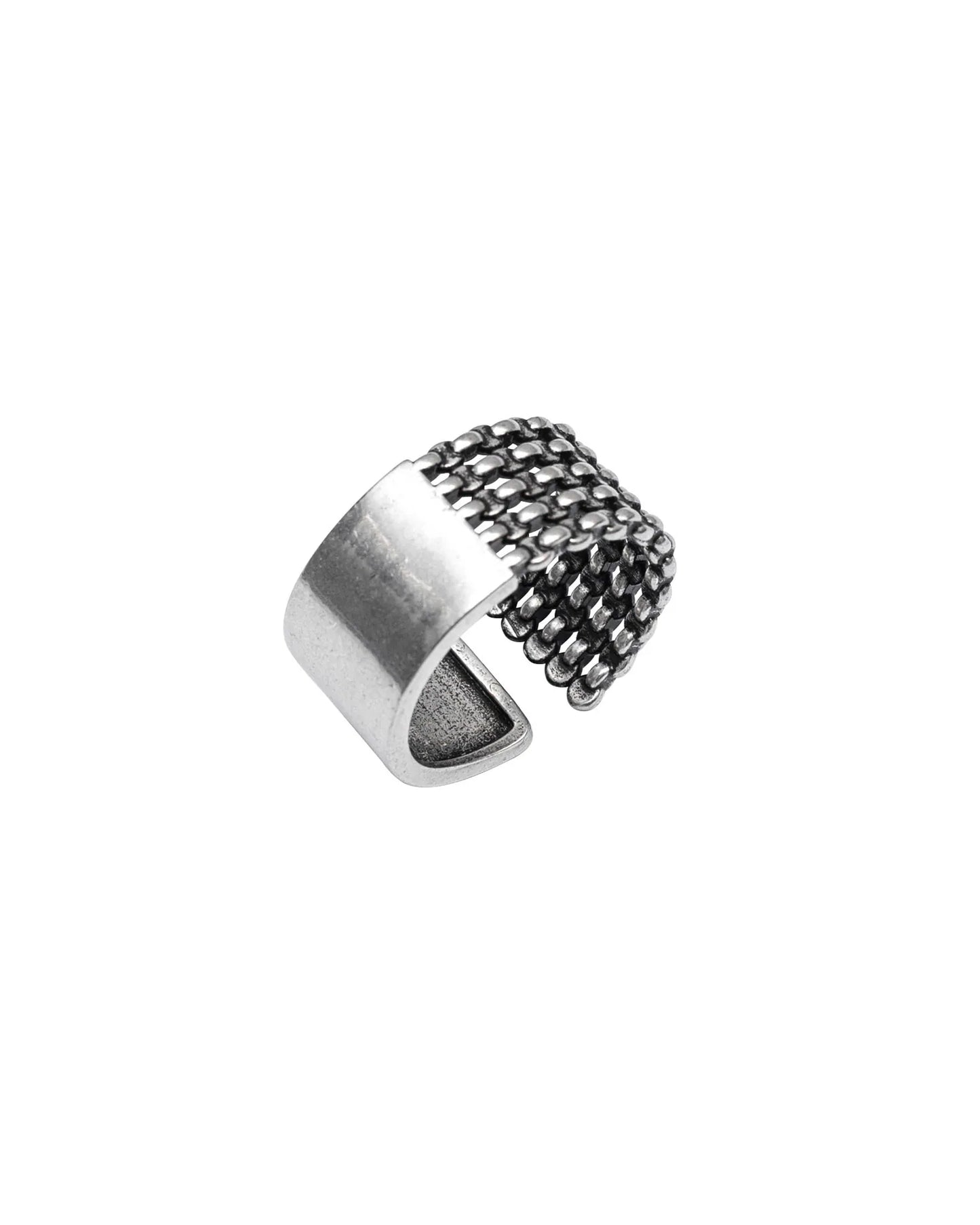 RECOVERY_CHAIN MIRROR RING (Antique Silver)