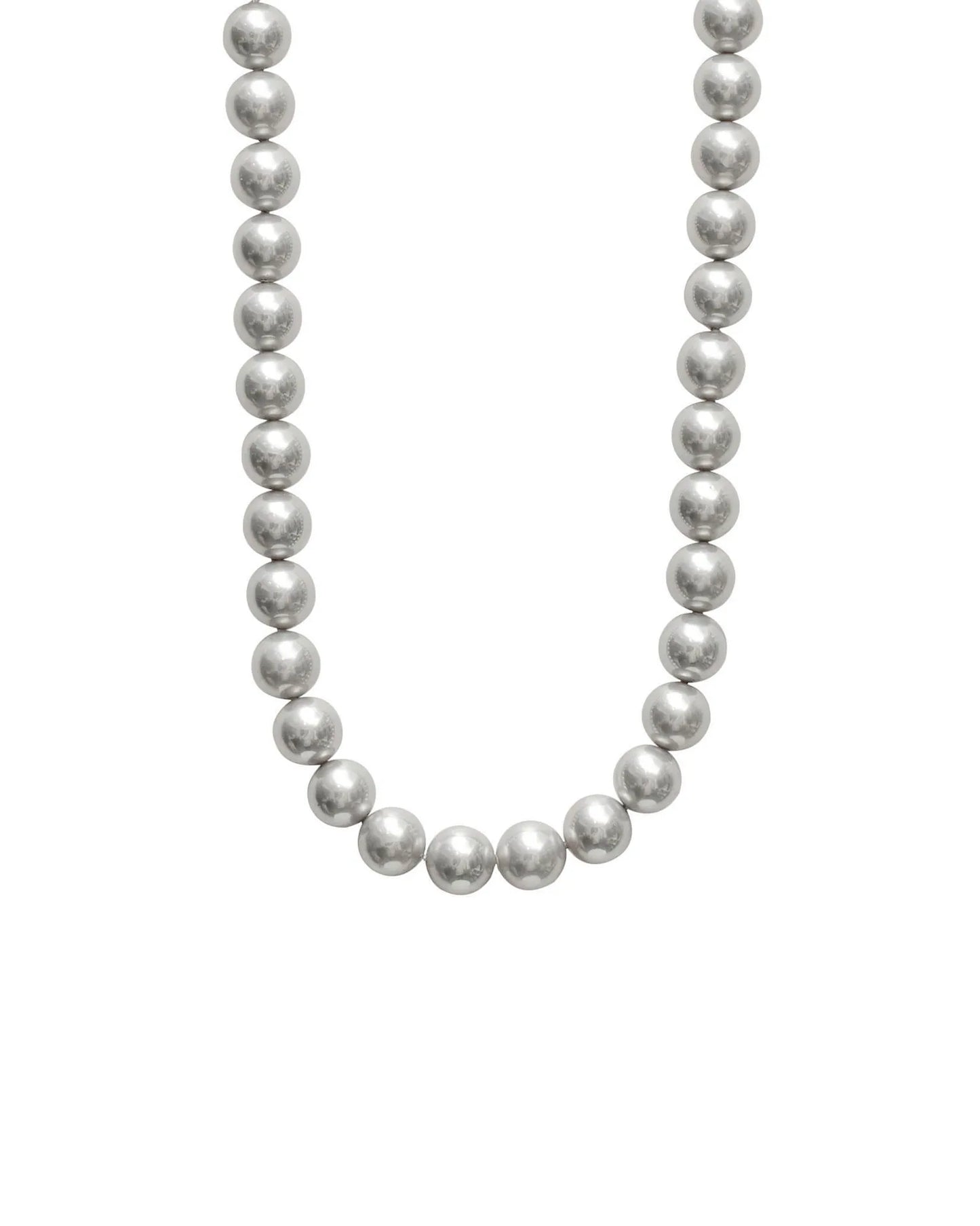 RECOVERY_10MM PEARL SHORT NECKLACE (Grey)