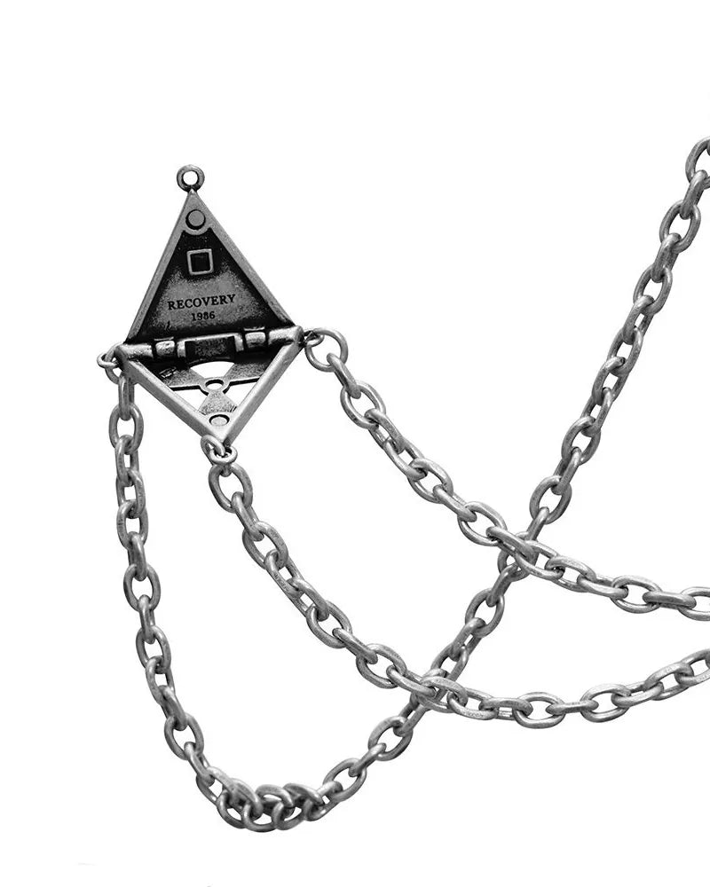 RECOVERY_NUCLEAR ZIRCON MULTI-LAYERED NECKLACE