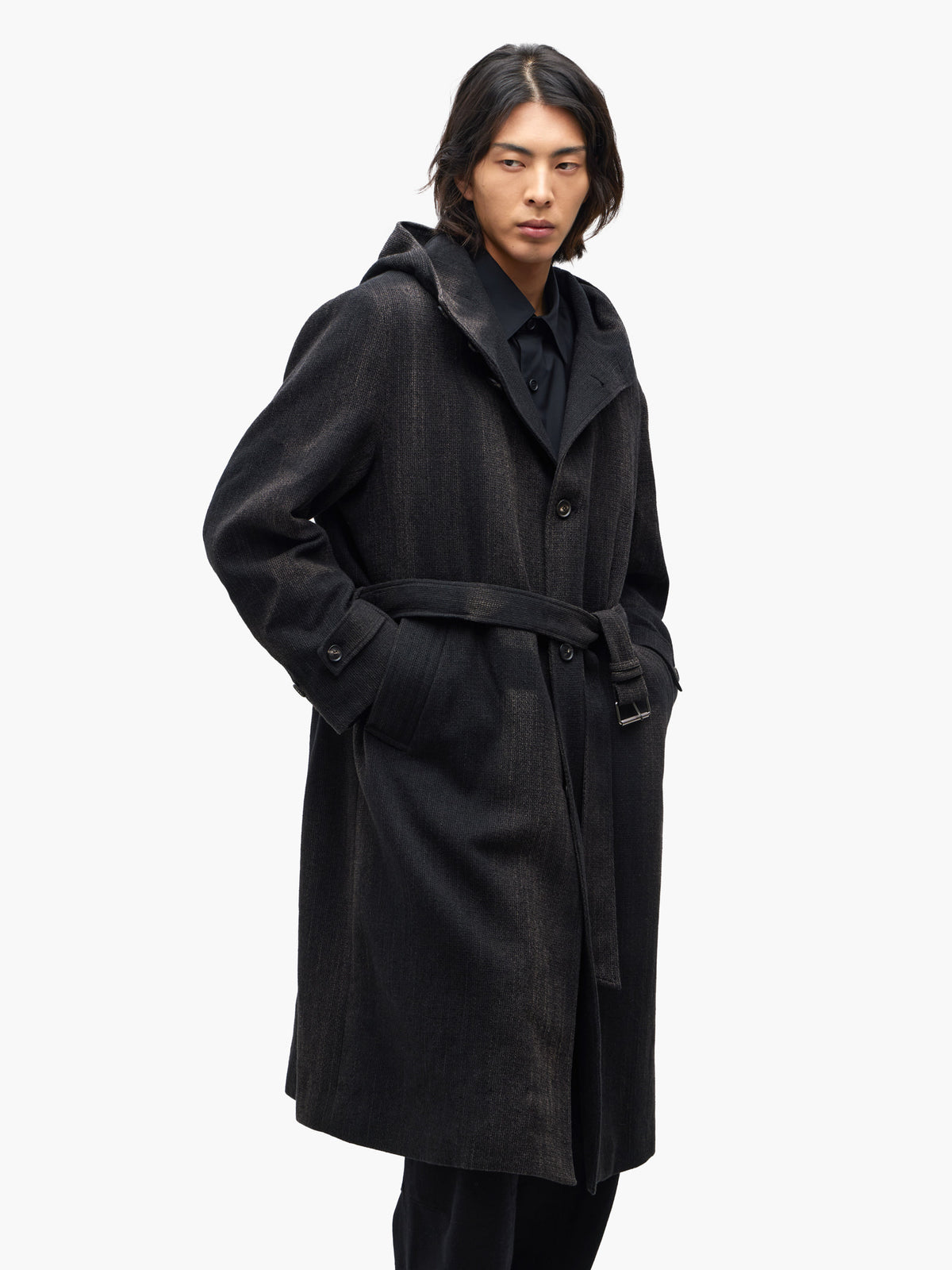 JiyongKim_Sun-Bleached Hooded Coat (Black)