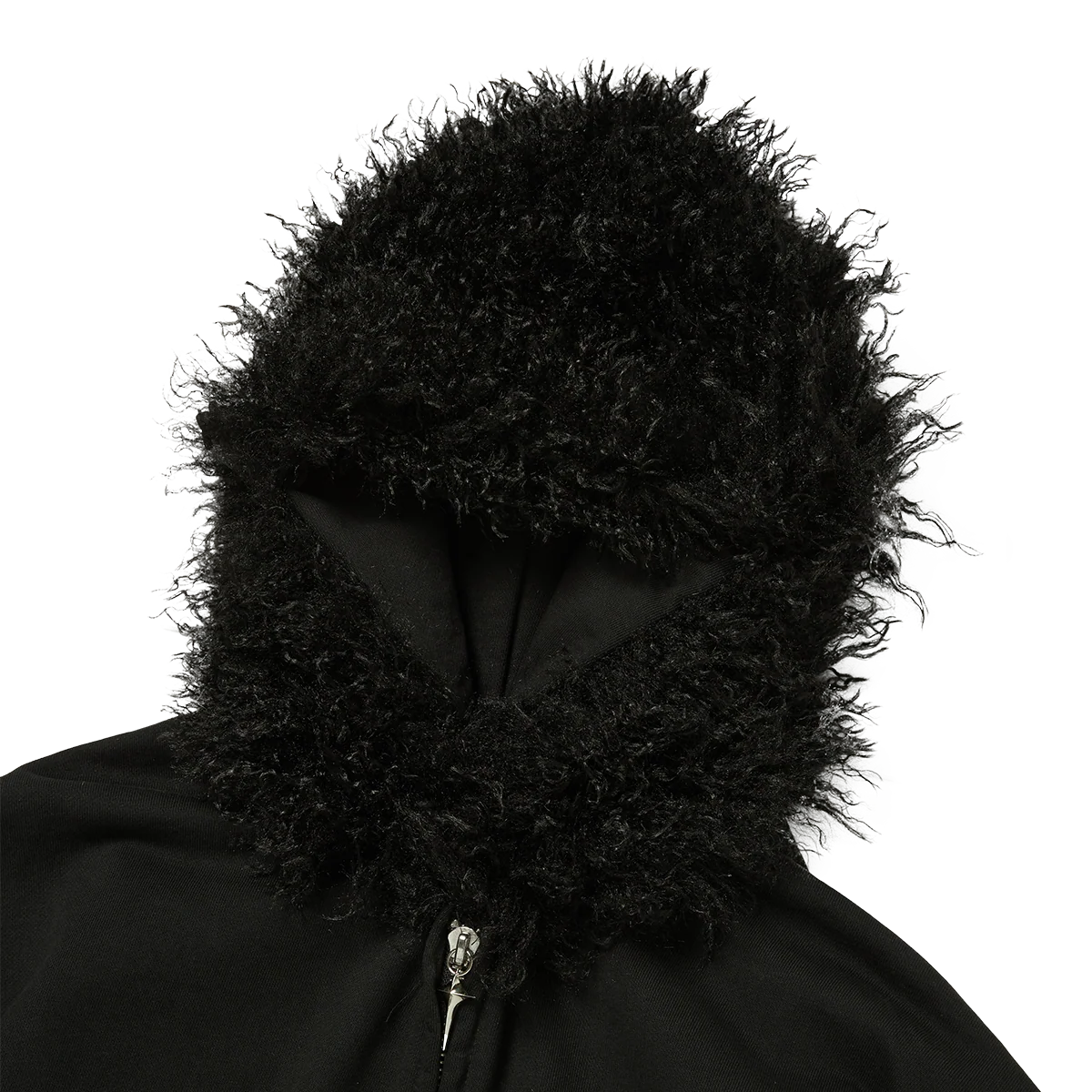 Thug Club_TC Two Face Fur Hooded Zip-Up (Black)