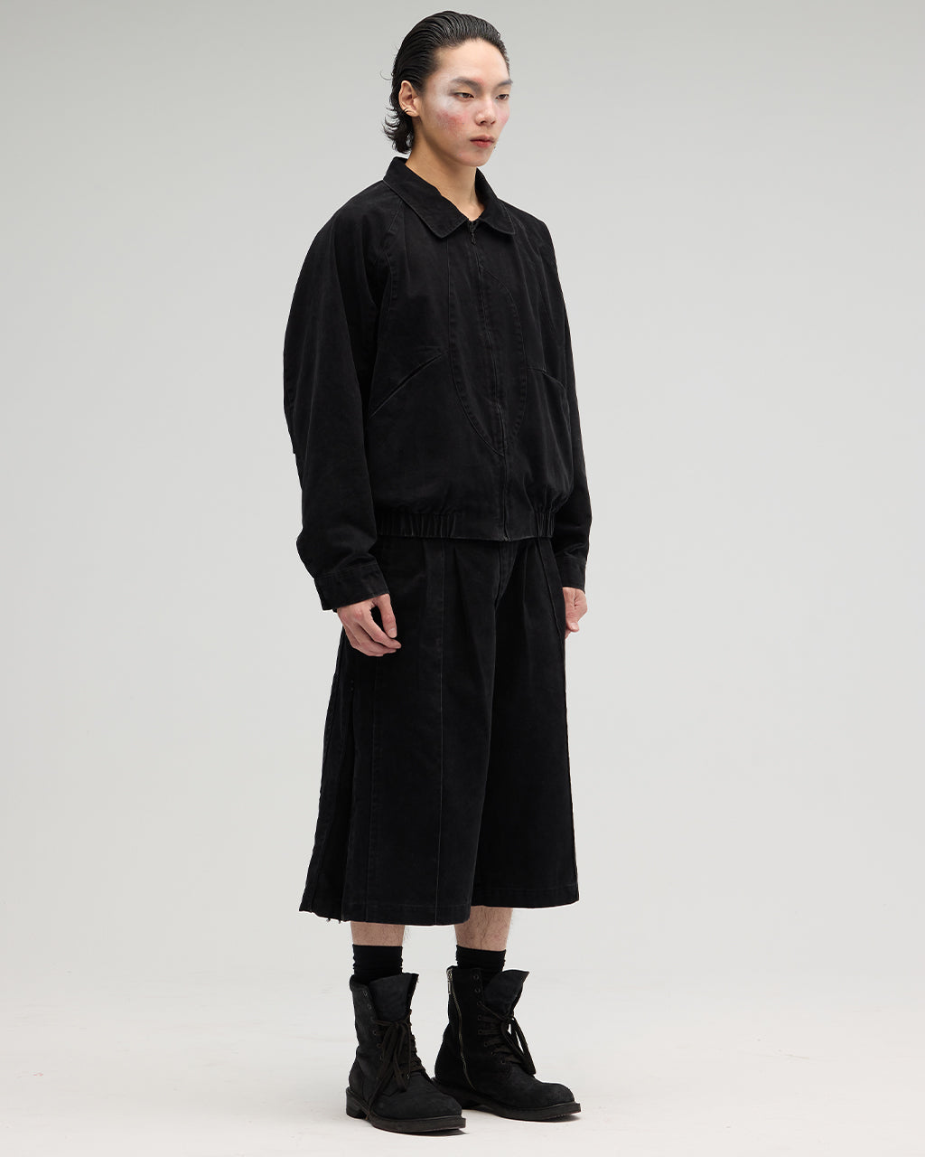 VACANT_Washed Harrington Jacket (Black)