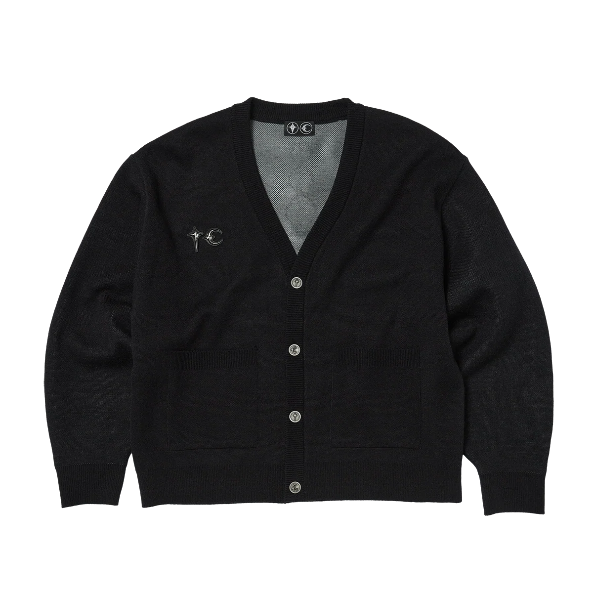 Thug Club_TC BONE KNIT CARDIGAN (Black)
