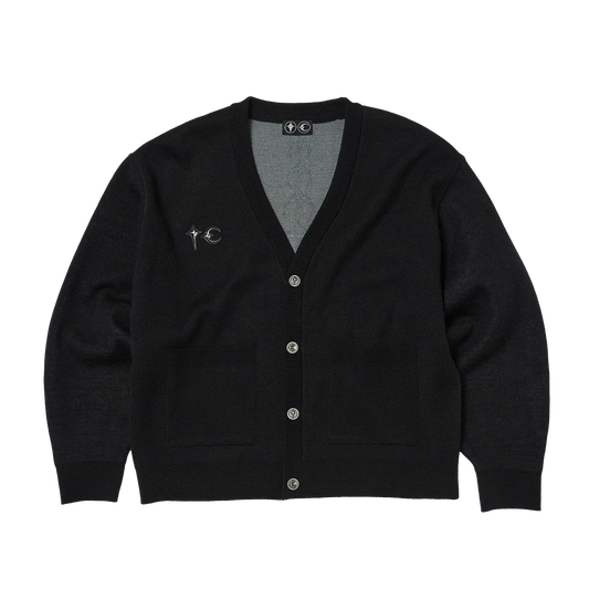 Thug Club_TC BONE KNIT CARDIGAN (Black)