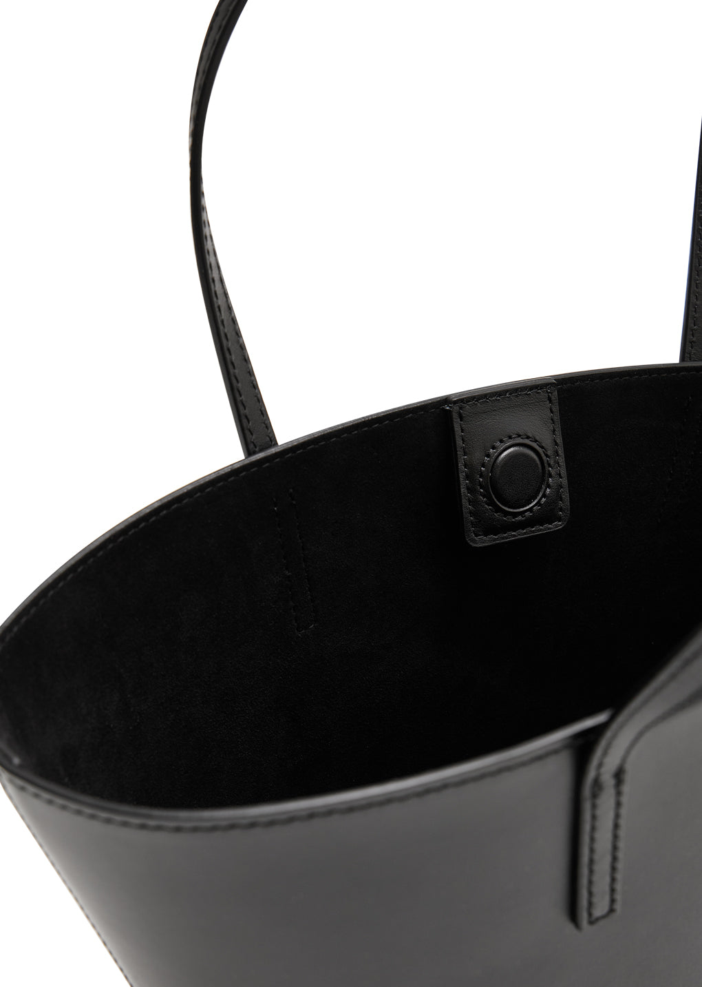 AMOMENTO_LEATHER BUCKET BAG (Black)