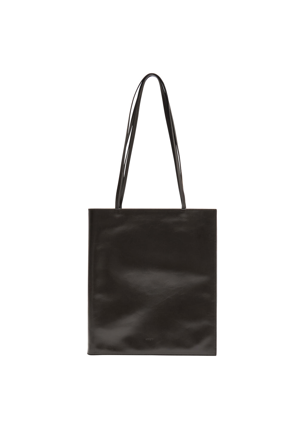 AMOMENTO_LARGE SLIM LEATHER BAG (Dark Brown)