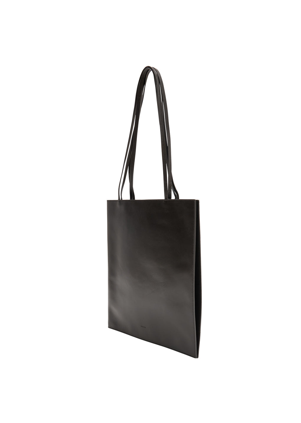AMOMENTO_LARGE SLIM LEATHER BAG (Dark Brown)
