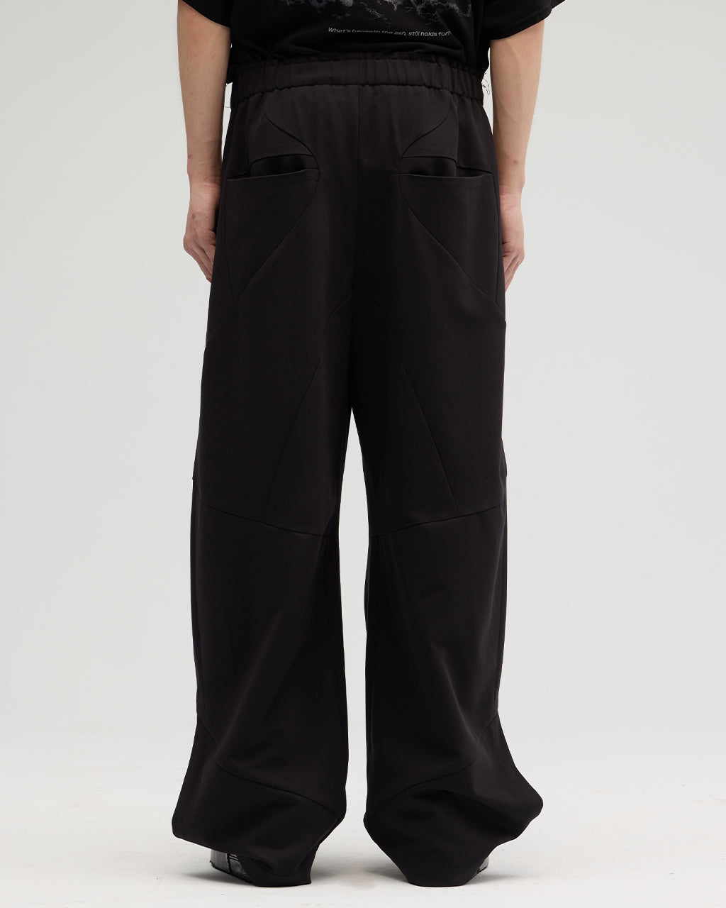 VACANT_Wide Spliced Pants (Black)