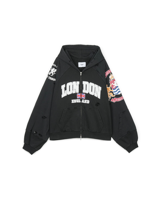 Protocol Index_Folded Zip Hoodie-London (Black)