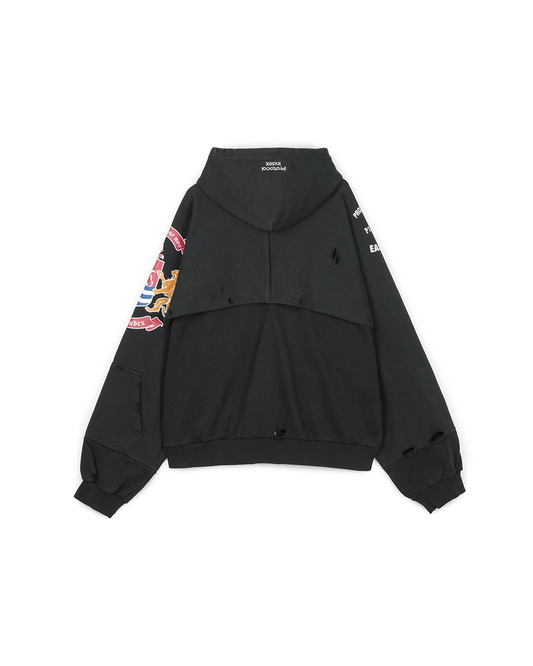 Protocol Index_Folded Zip Hoodie-London (Black)