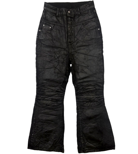 Sunday Off Club_Crackle Waxed Biker Jeans (Black)