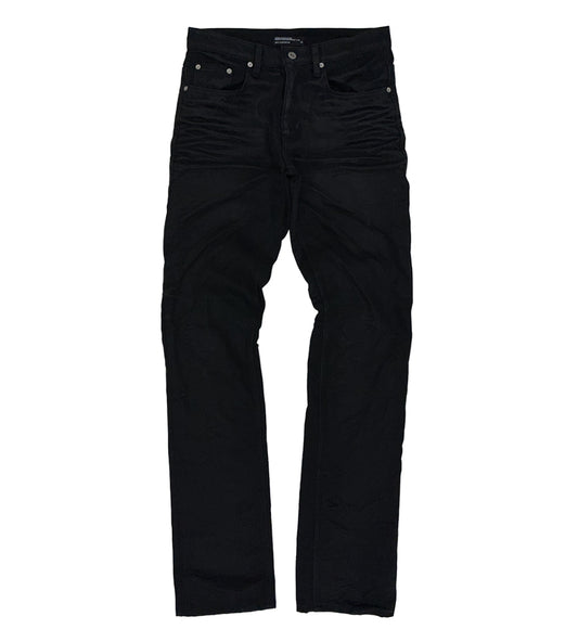 Sunday Off Club_Waxed Straight Leg Jeans (Black)