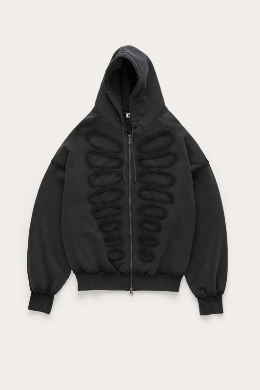 AVAVAV_AVAVAV SHOULDERLESS HOODIE WITH FAKE CUT-OUT APPLICATION (Black)