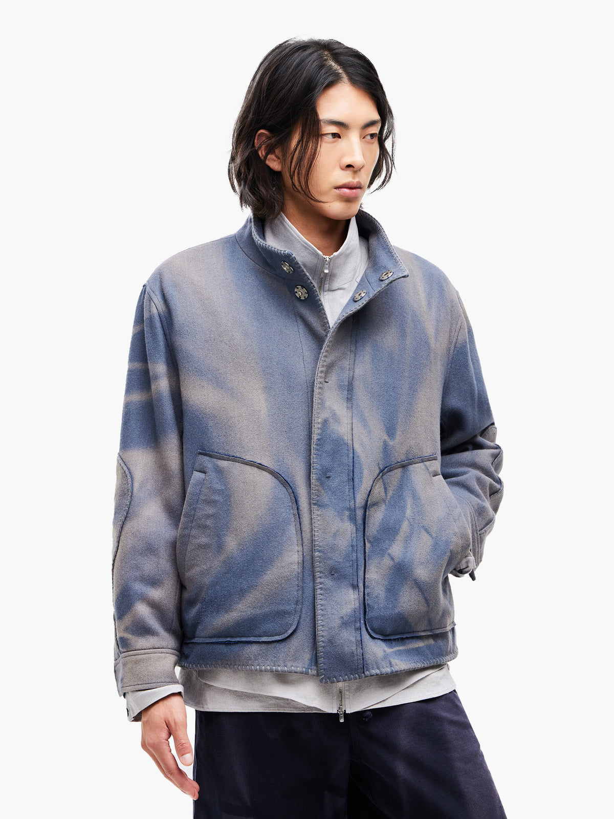 JiyongKim_Sun-Bleached Blanket Jacket (Blue)