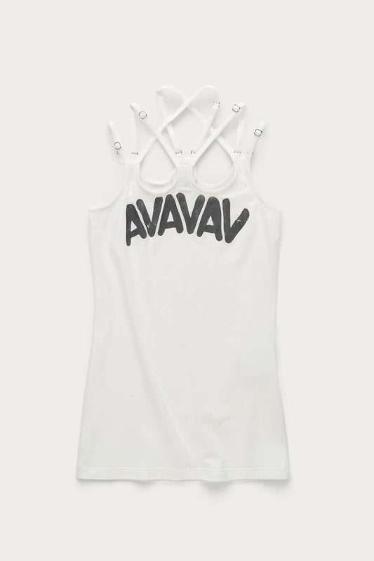 AVAVAV_AVAVAV MULTI STRAP PRINTED TOP WITH LOGO (White)