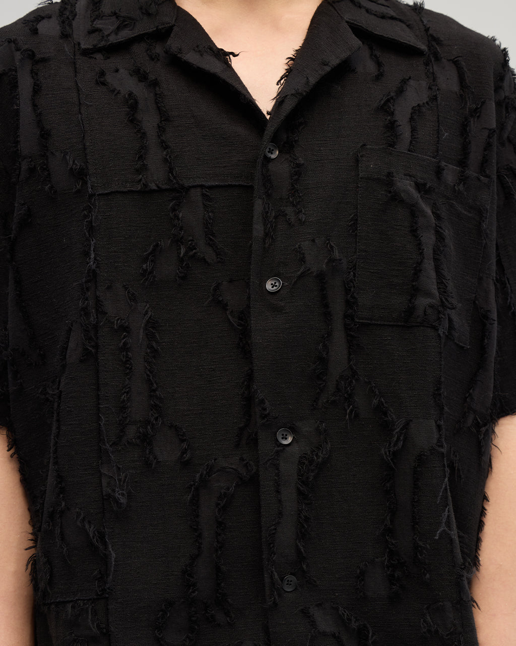 VACANT_ Ripped Shirt (Black)