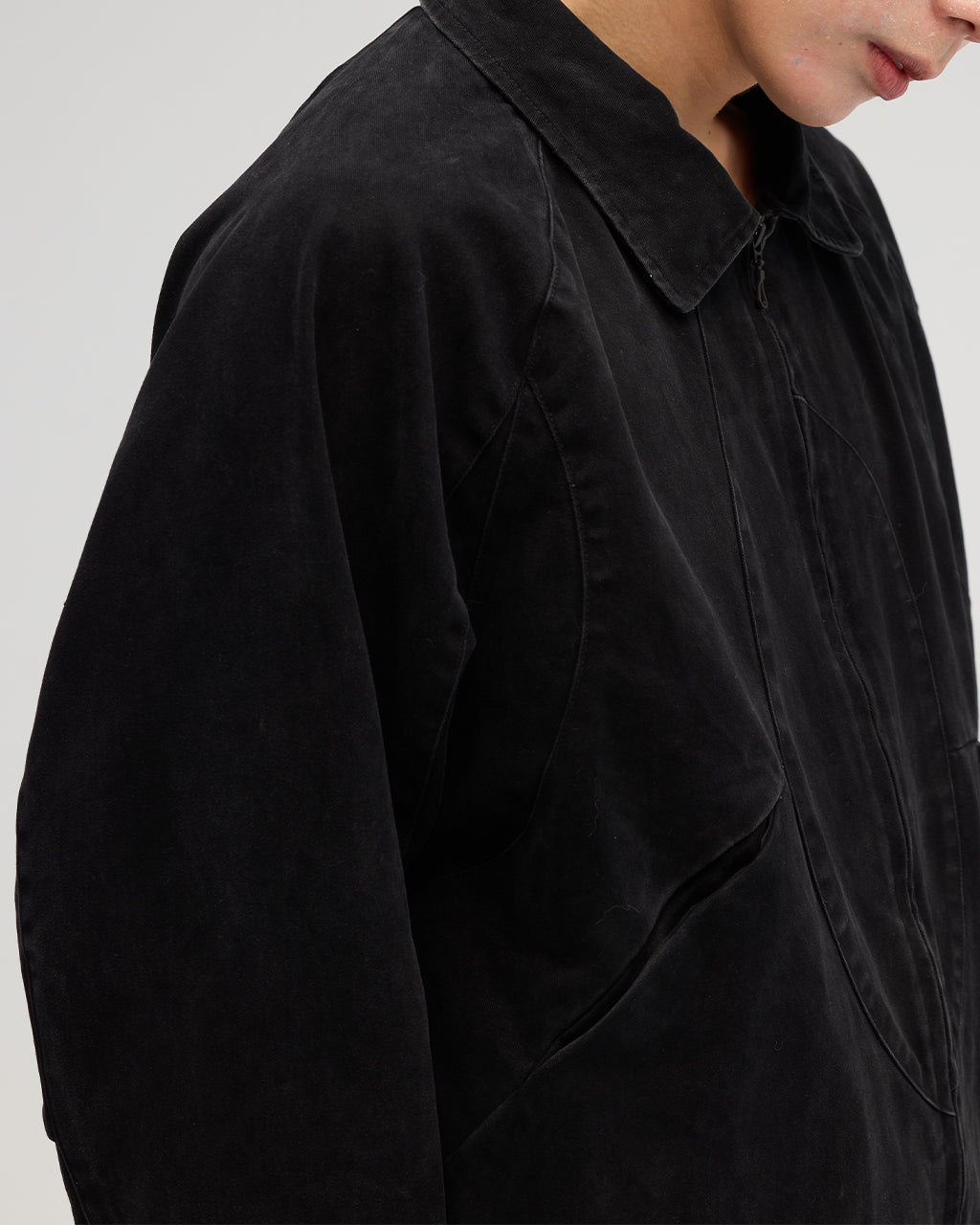 VACANT_Washed Harrington Jacket (Black)