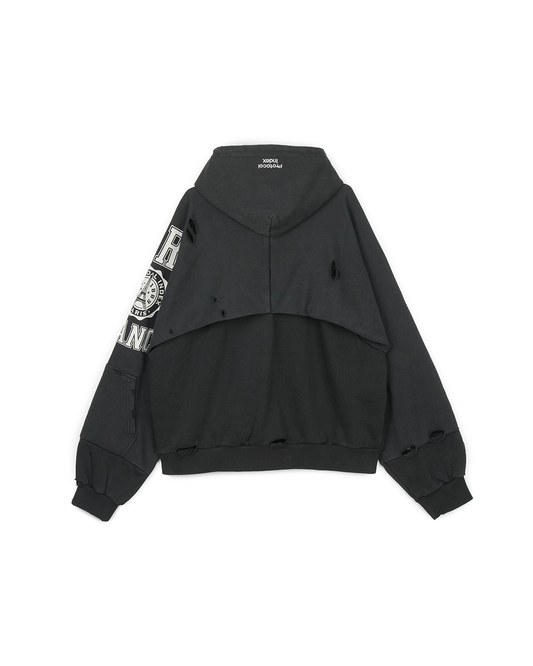 Protocol Index_Folded Zip Hoodie-Paris (Black)