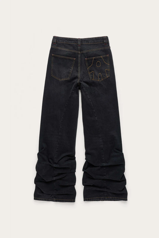 AVAVAV_AVAVAV PLEATED JEANS (Black)