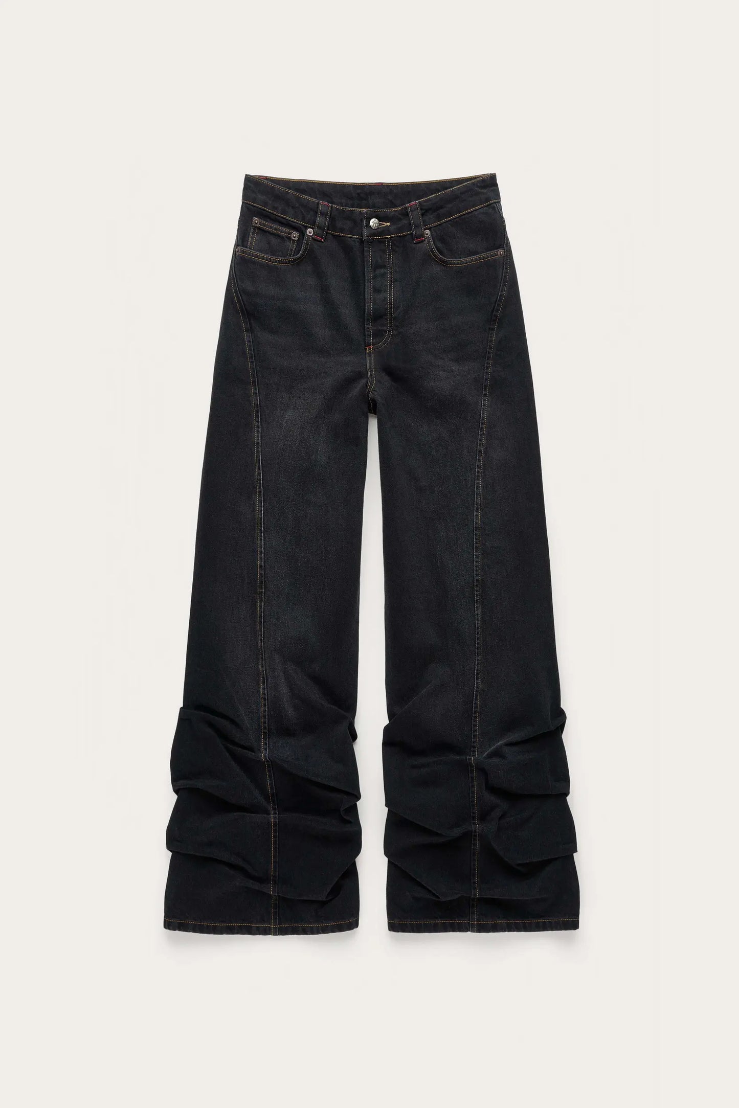 AVAVAV_AVAVAV PLEATED JEANS (Black)