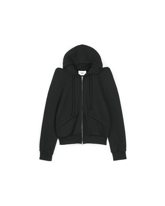 Protocol Index_Glam Shoulder Zip Hoodie (Black)