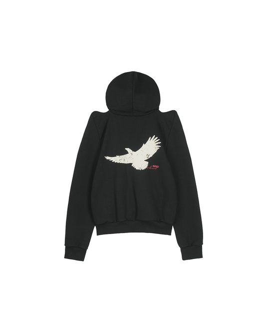 Protocol Index_Glam Shoulder Zip Hoodie (Black)