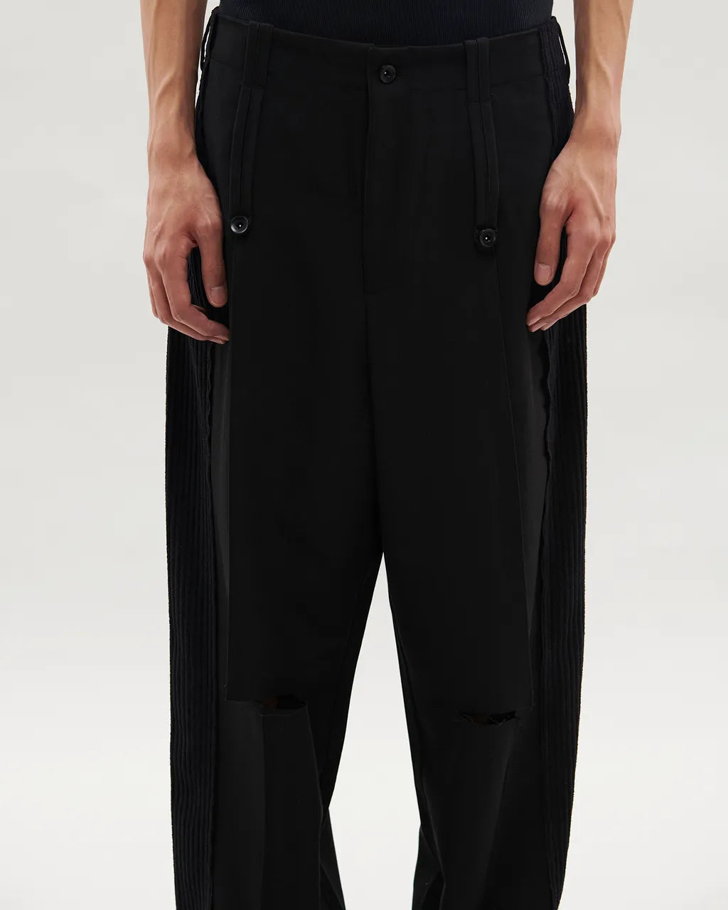 VACANT_Spliced Pants (Black)