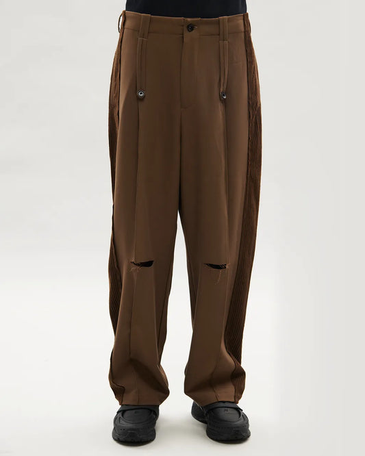 VACANT_Spliced Pants (Khaki)