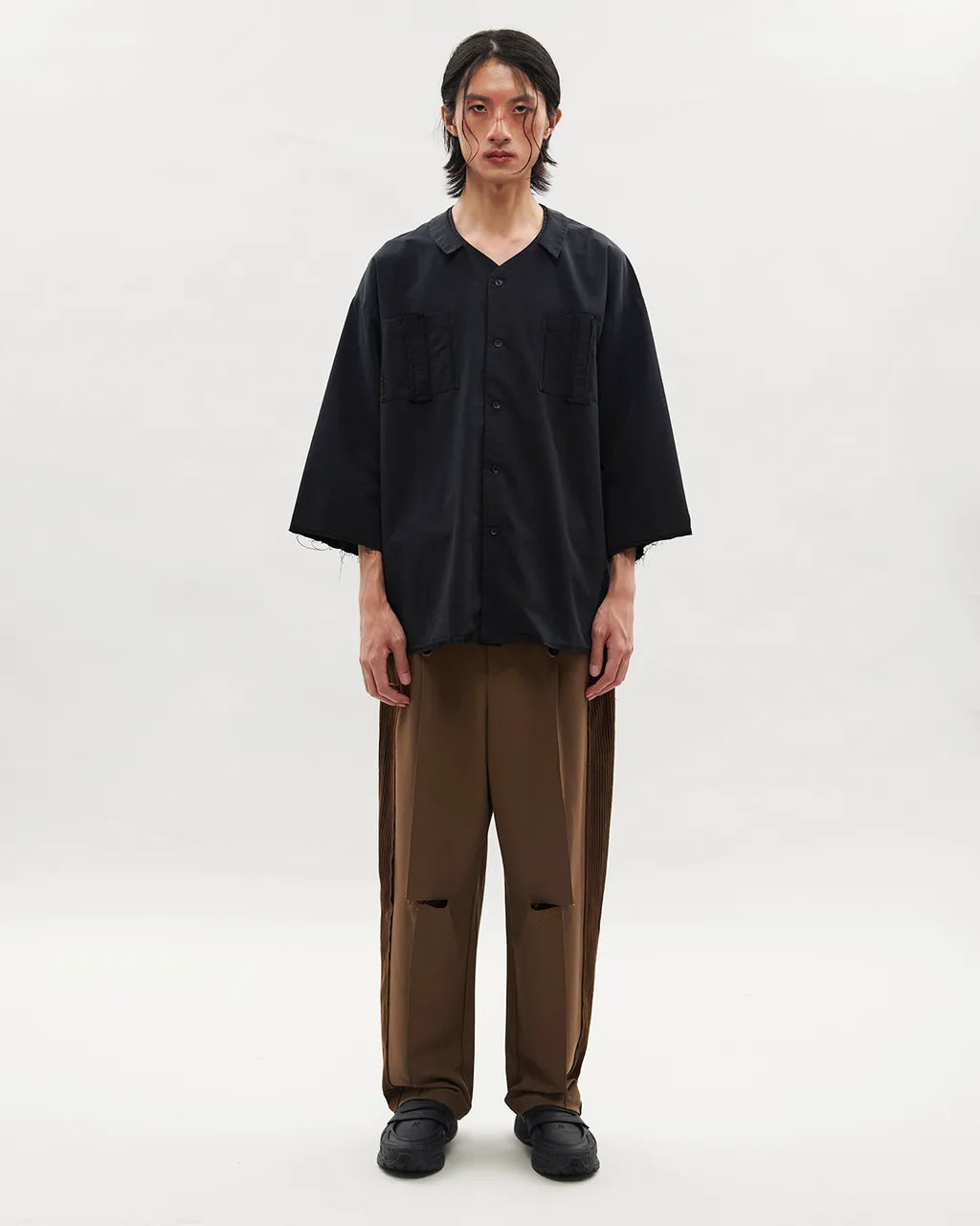 VACANT_Spliced Pants (Khaki)