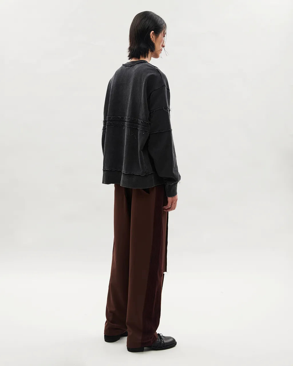 VACANT_Spliced Pants (Burgundy)