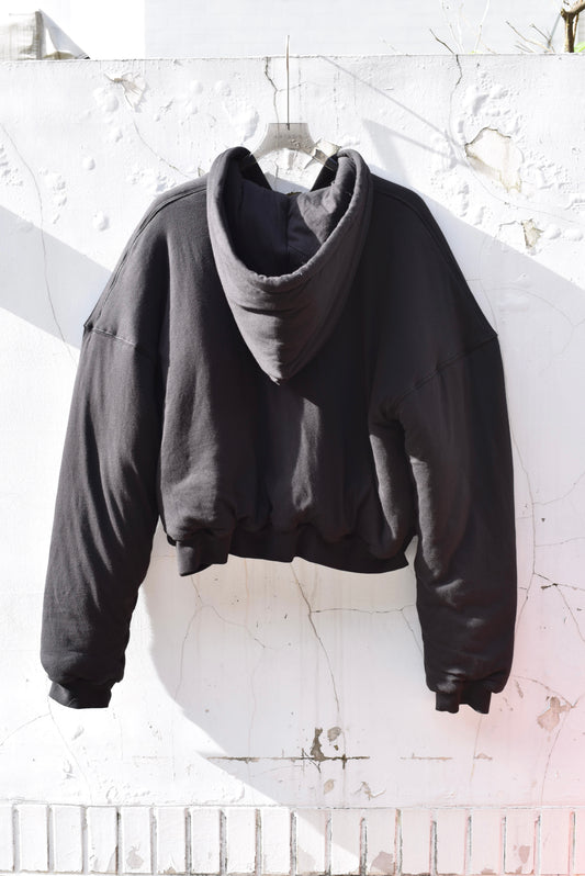 LU'U DAN_Wadded Hoodie (Soft Black)