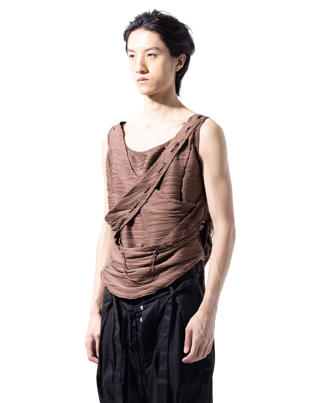aenrmous_PAWLA RIPPED TOP (Brown)