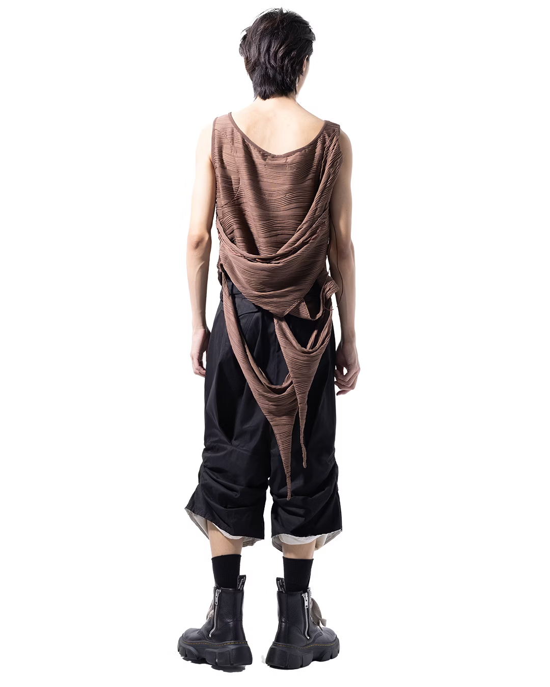 aenrmous_PAWLA RIPPED TOP (Brown)
