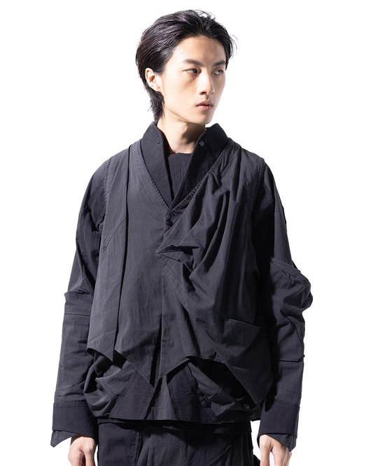 aenrmous_NON FROM VEST JACKET (Black)