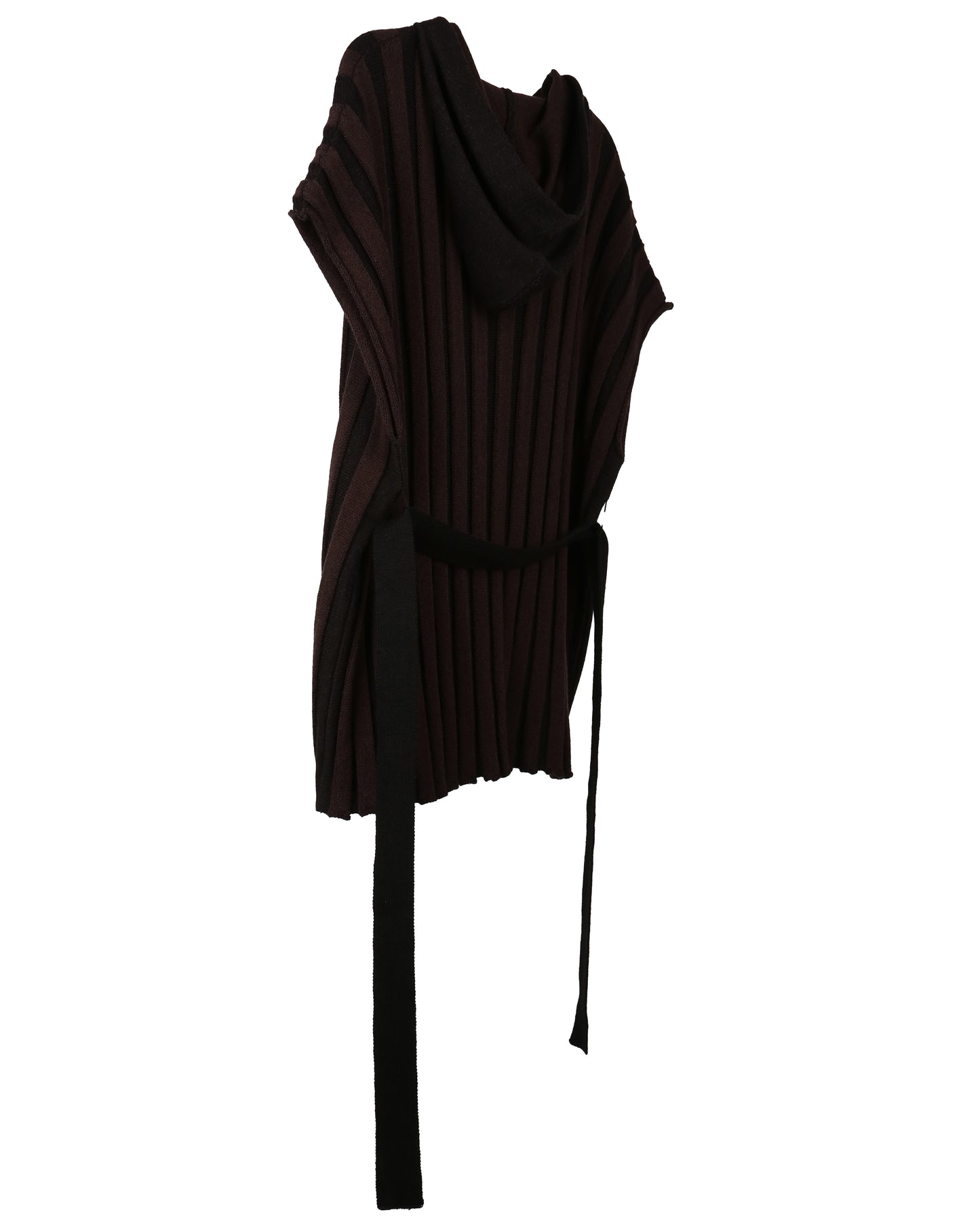 aenrmous_STRIPE KNIT VEST (Black)