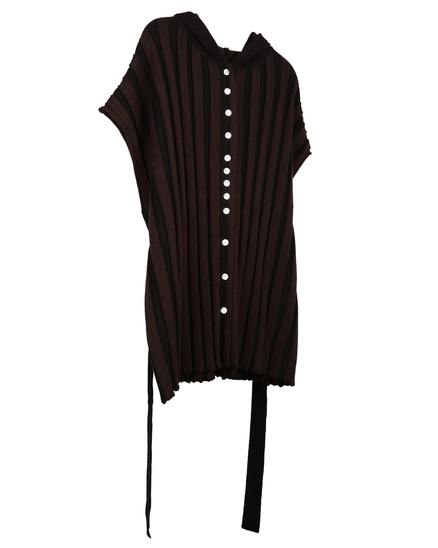 aenrmous_STRIPE KNIT VEST (Black)
