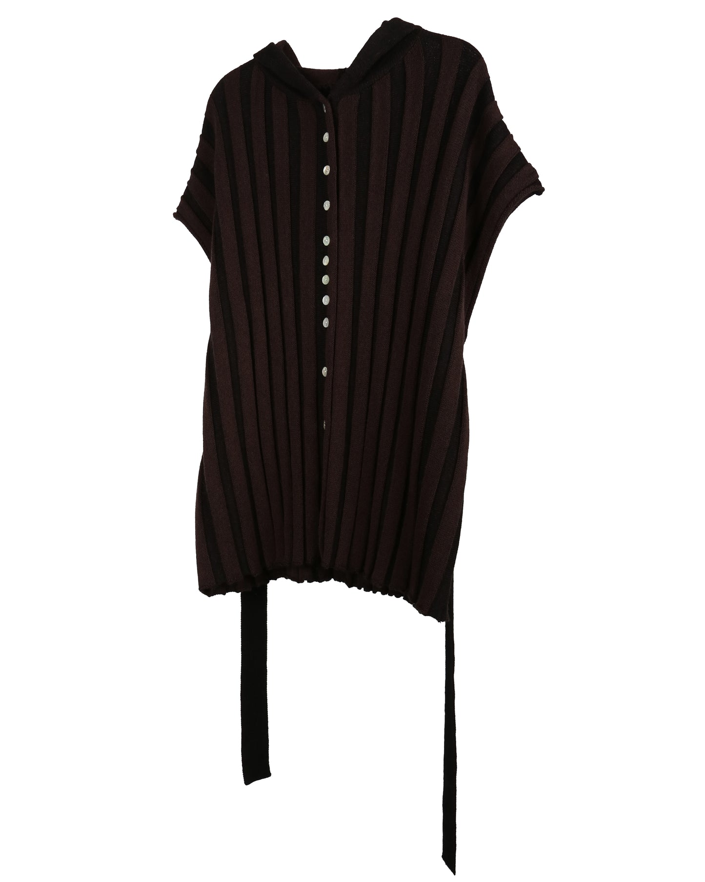 aenrmous_STRIPE KNIT VEST (Black)