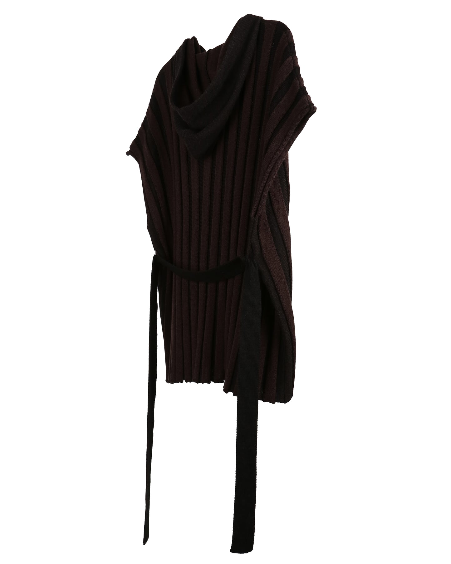 aenrmous_STRIPE KNIT VEST (Black)