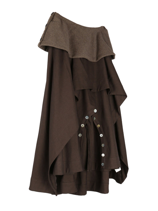 aenrmous_CASCADE SKIRT (Brown)
