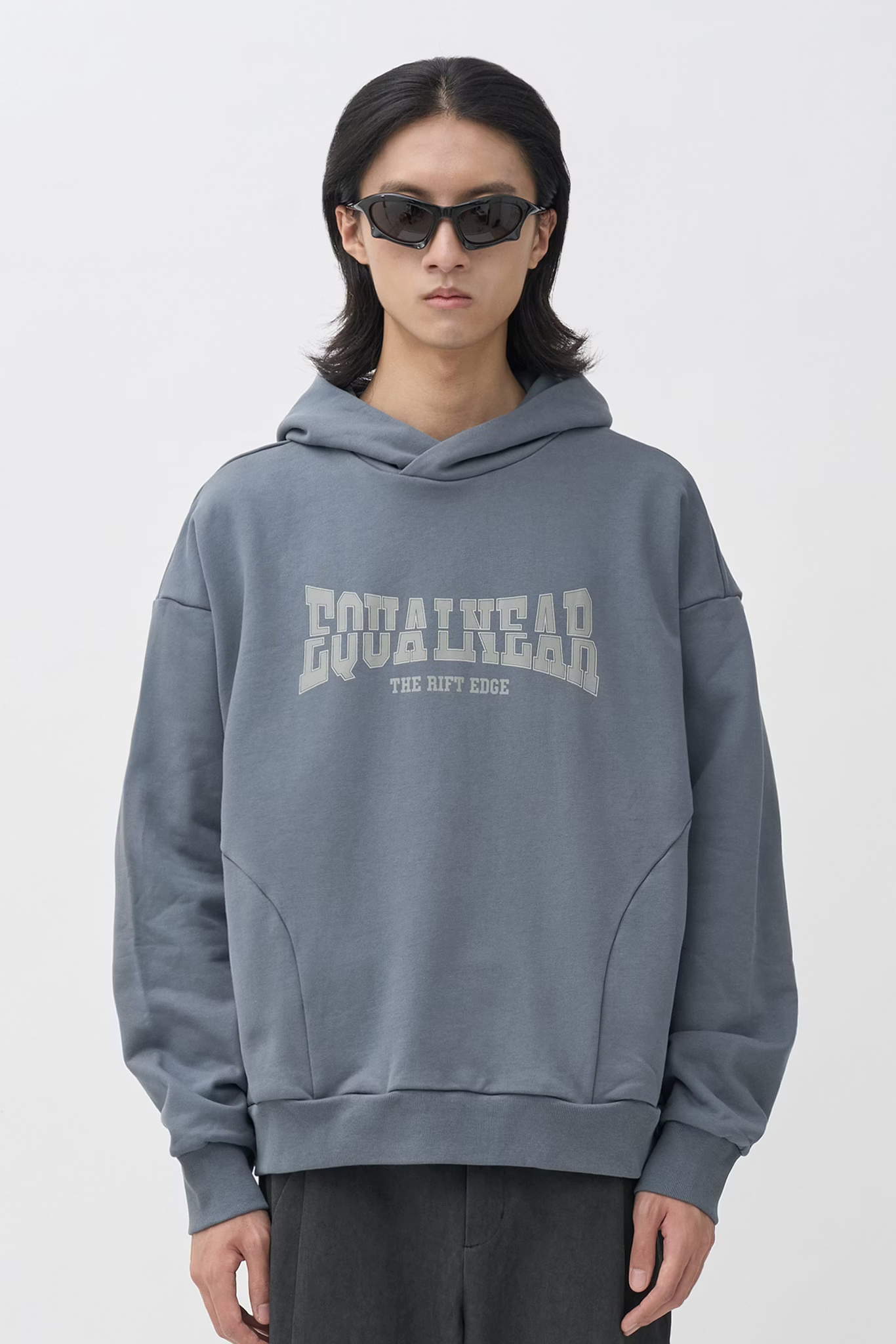 EQUALNEAR_Rift Logo Hoodie (Gray Blue)