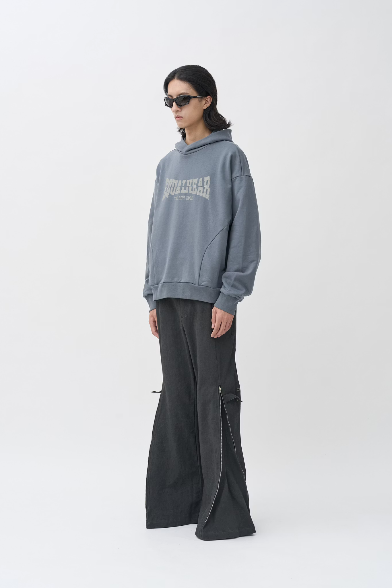 EQUALNEAR_Rift Logo Hoodie (Gray Blue)