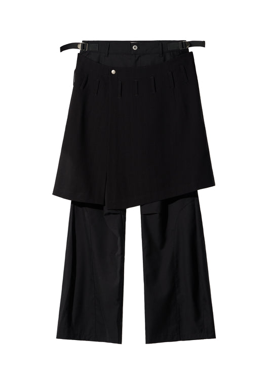 EQUALNEAR_Ammo Belt Flared Pants (Black)