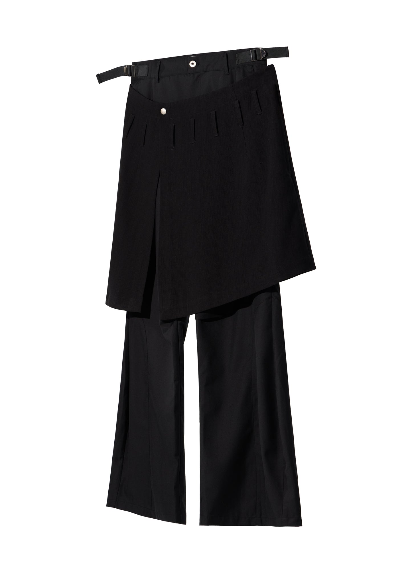 EQUALNEAR_Ammo Belt Flared Pants (Black)