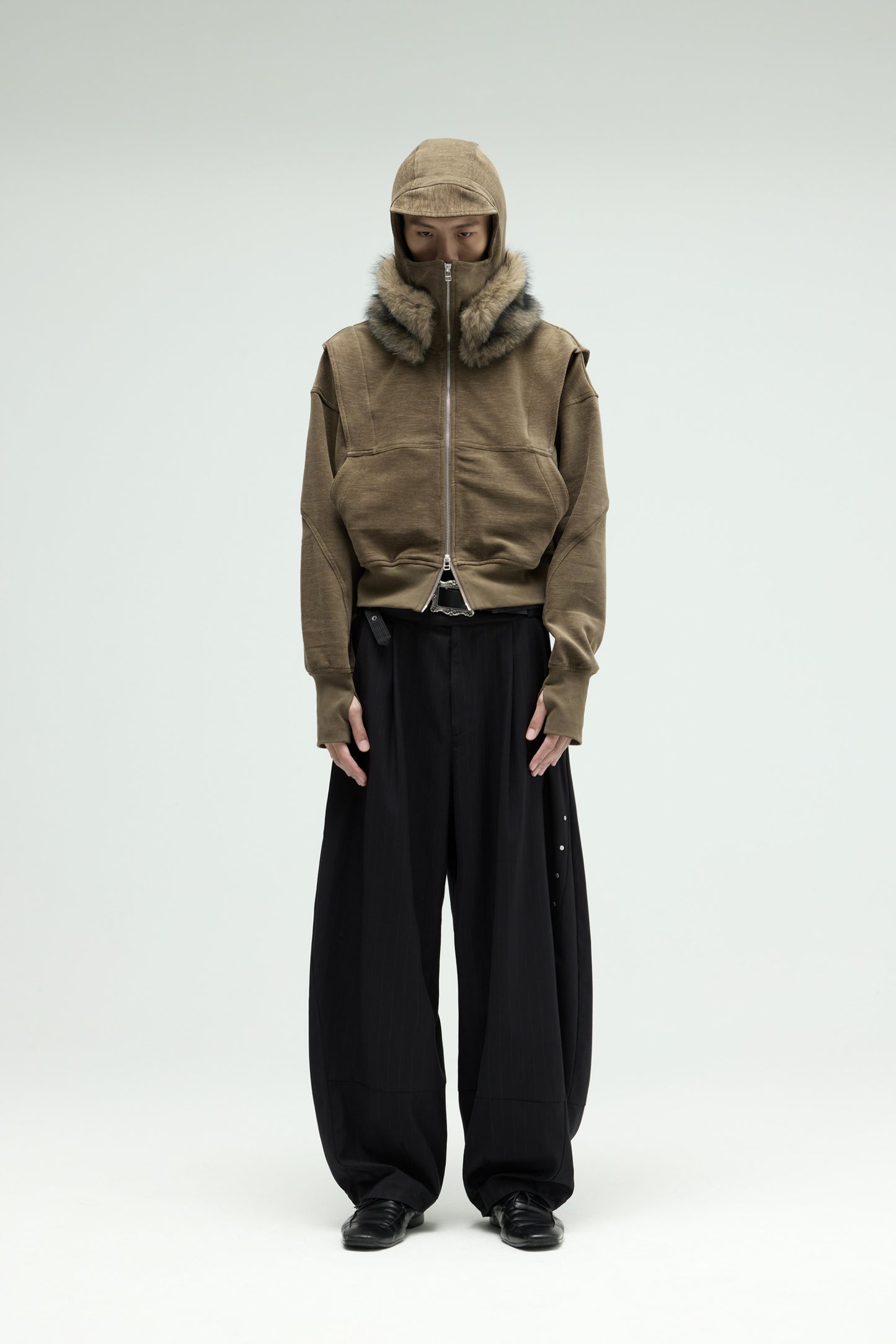 EQUALNEAR_Phantom Zip Hoodie (Olive)