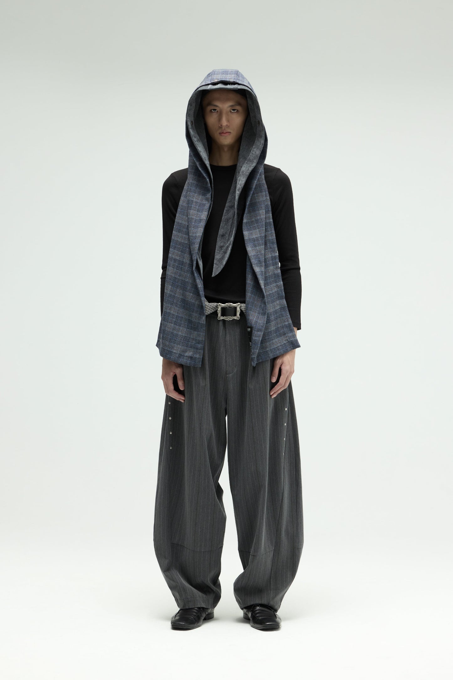 EQUALNEAR_Napkin Scarf (Gray Blue)