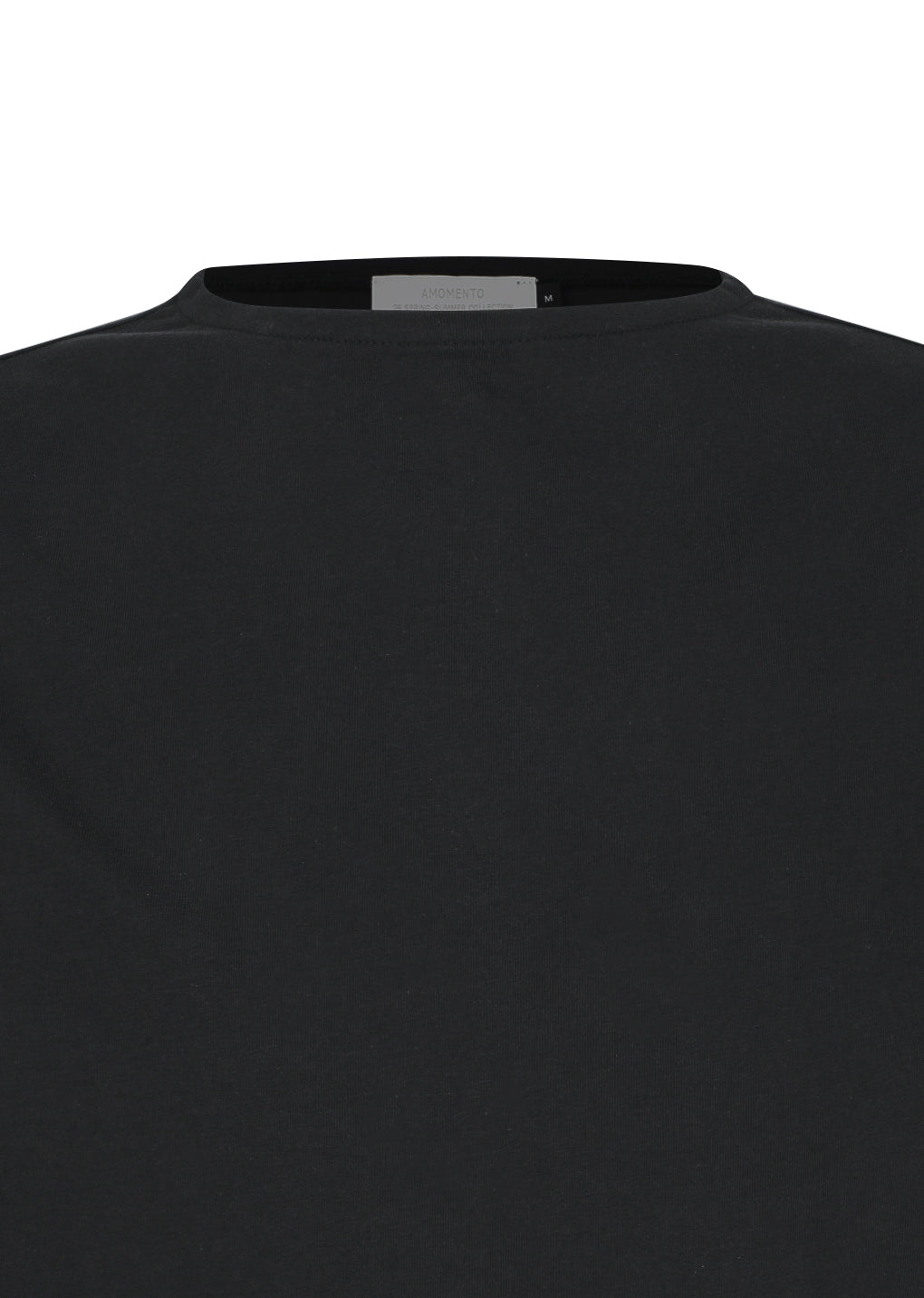 AMOMENTO_BOAT NECK T-SHIRT (Black)